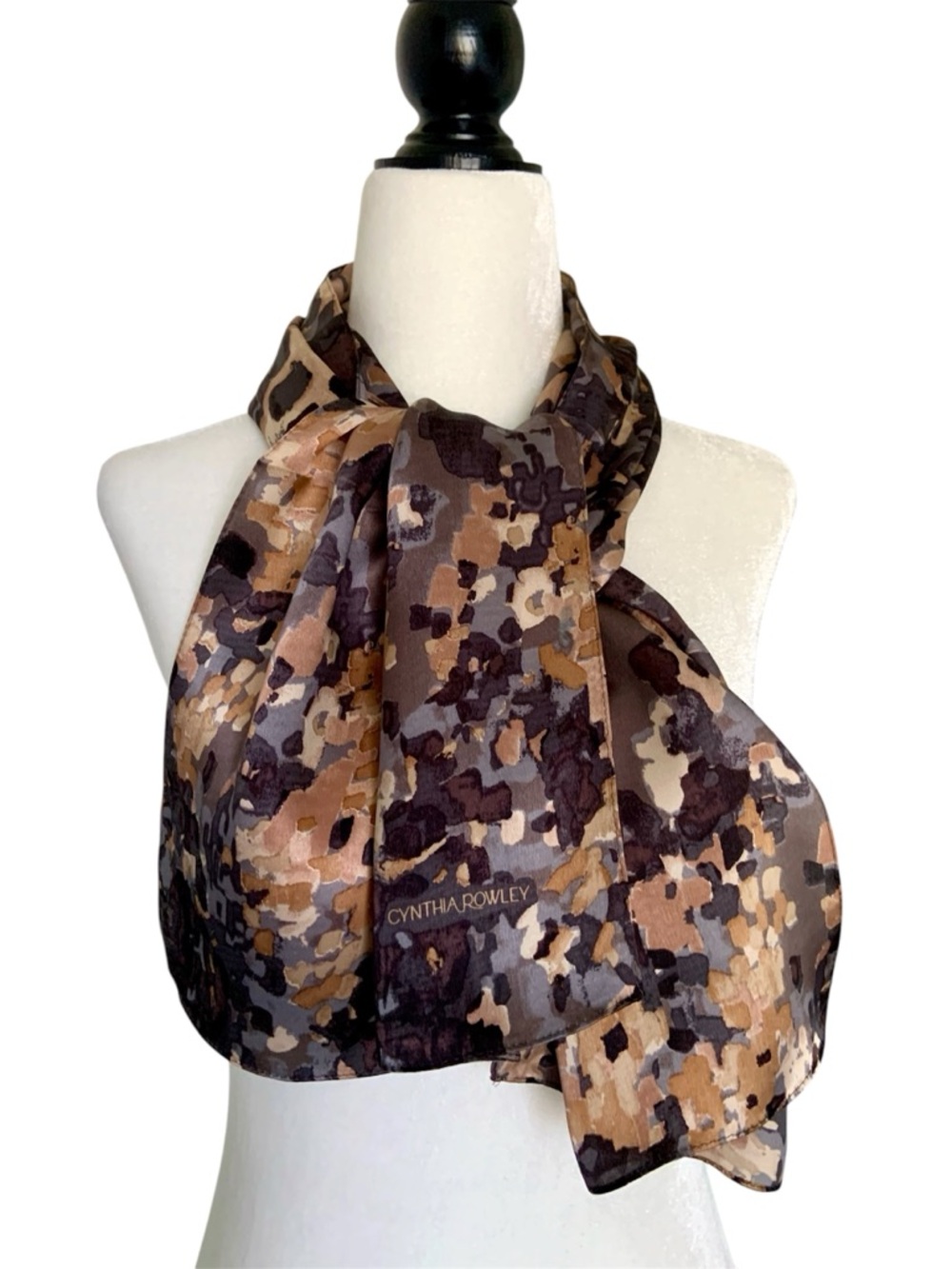 Cynthia Rowley silk long abstract scarf
